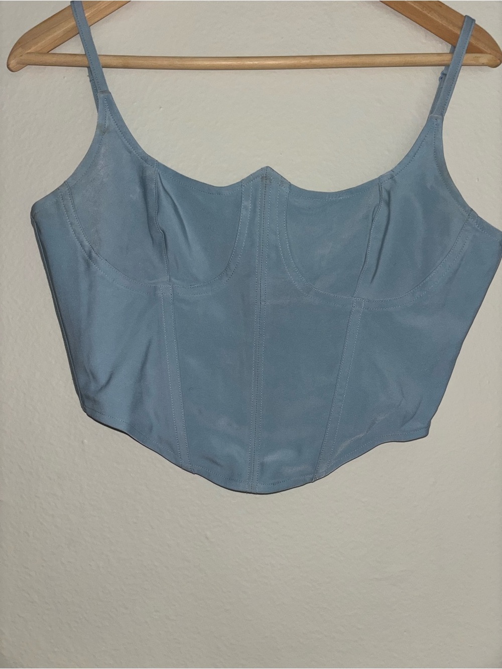 Urban Outfitters Light Blue Corset-Style Camisole Y2K